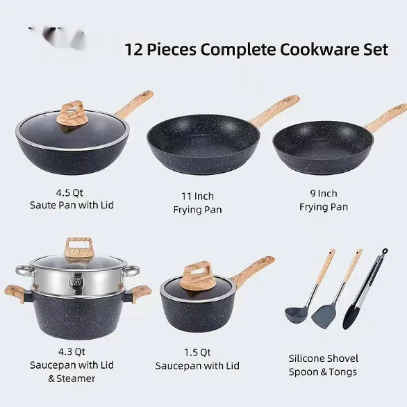 Granite Medical Stone Non-Stick Pan Set